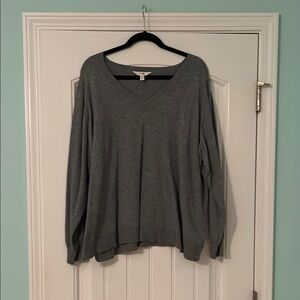 Gray V-Neck Women's sweater